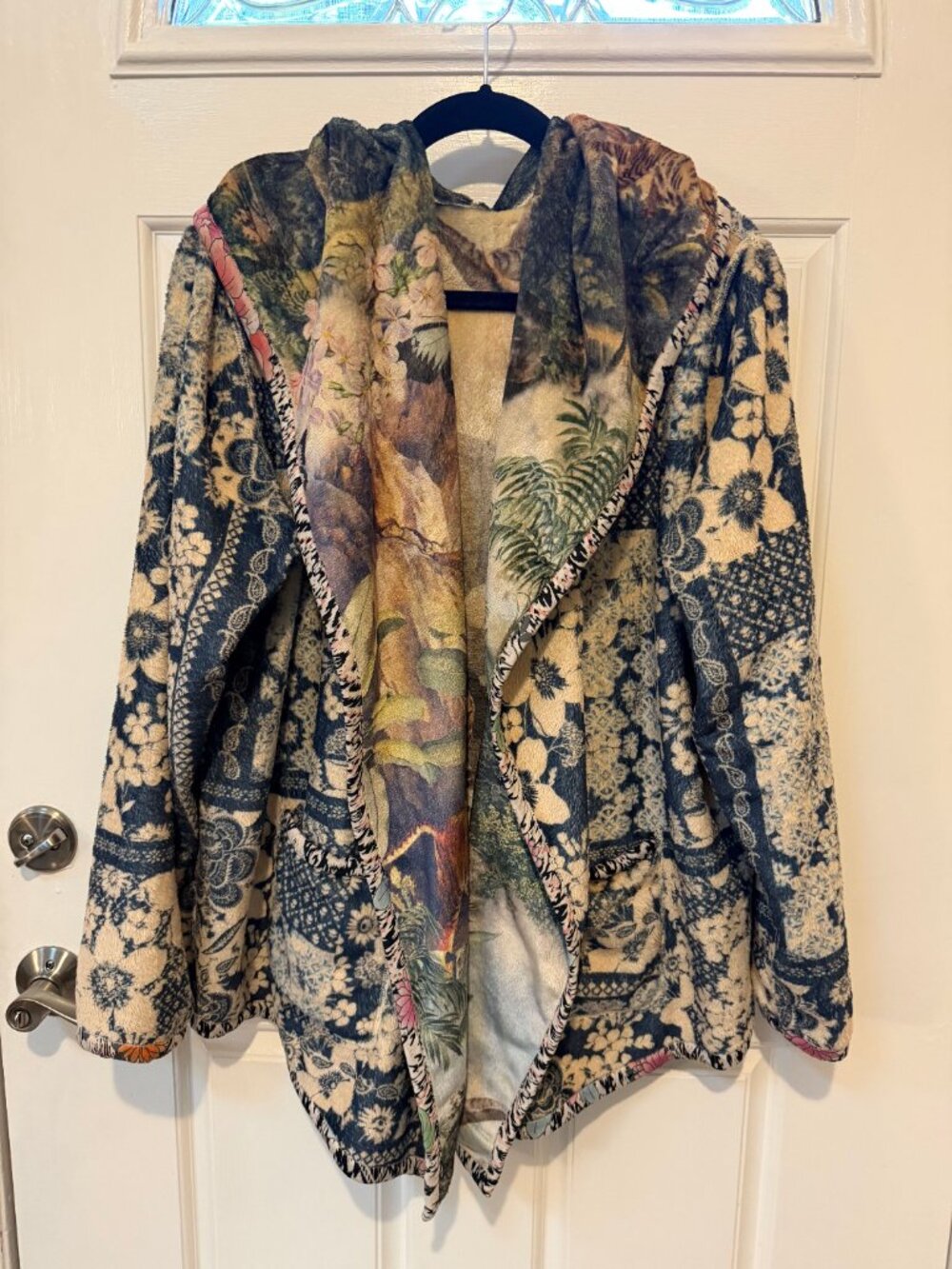NWOT Johnny Was Joan Sherpa Jacket, Reversible, Rawi Scarf Print, XL - Picture 7 of 7